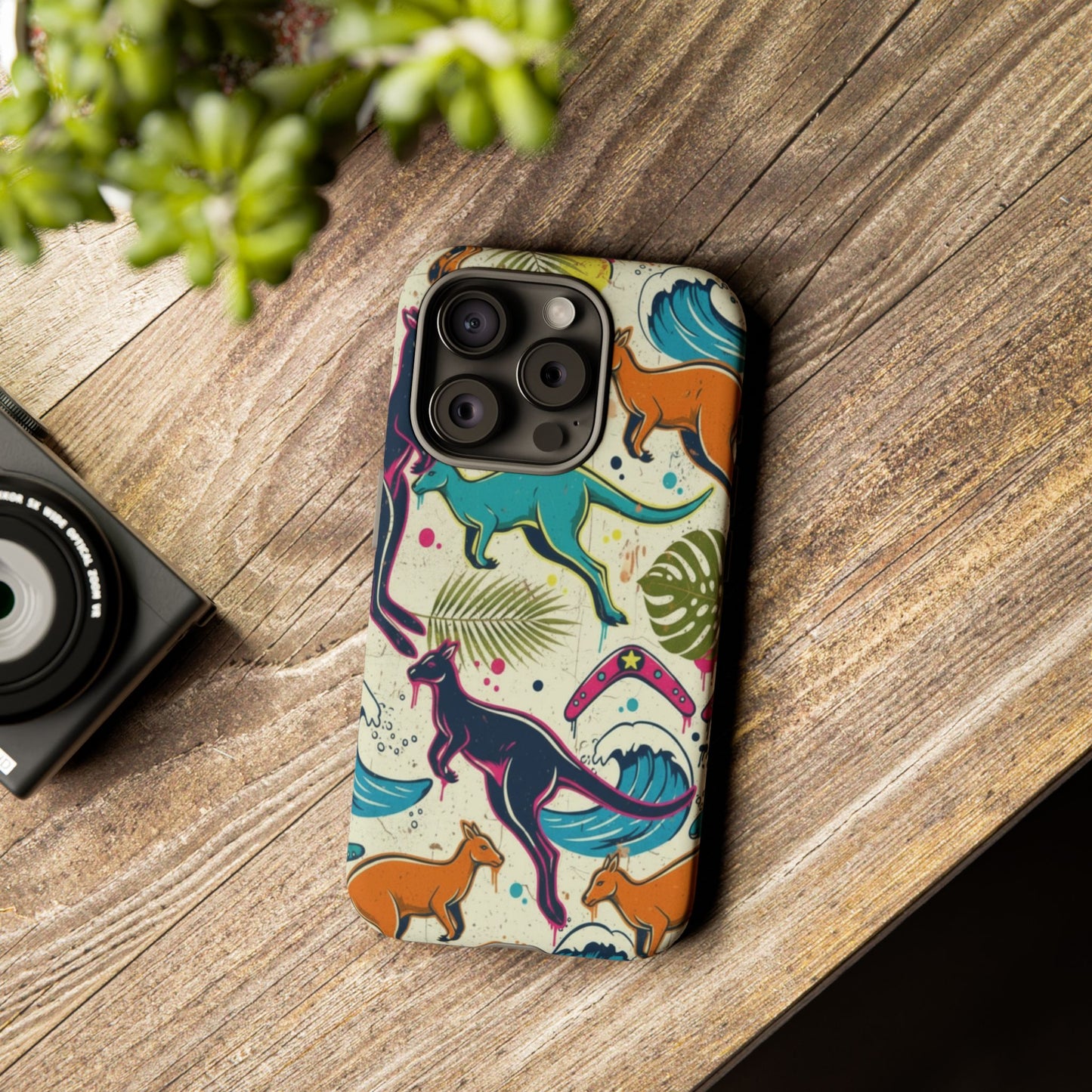 Tough Cases — Colorful Surfing Kangaroo Phone Case