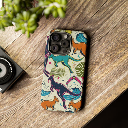 Tough Cases — Colorful Surfing Kangaroo Phone Case