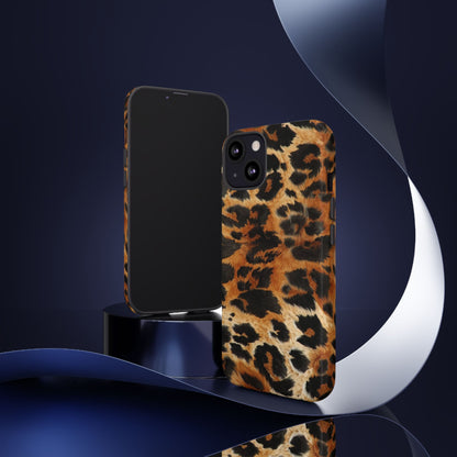 Leopard Print Tough Phone Case – Rugged Protective iPhone Cover