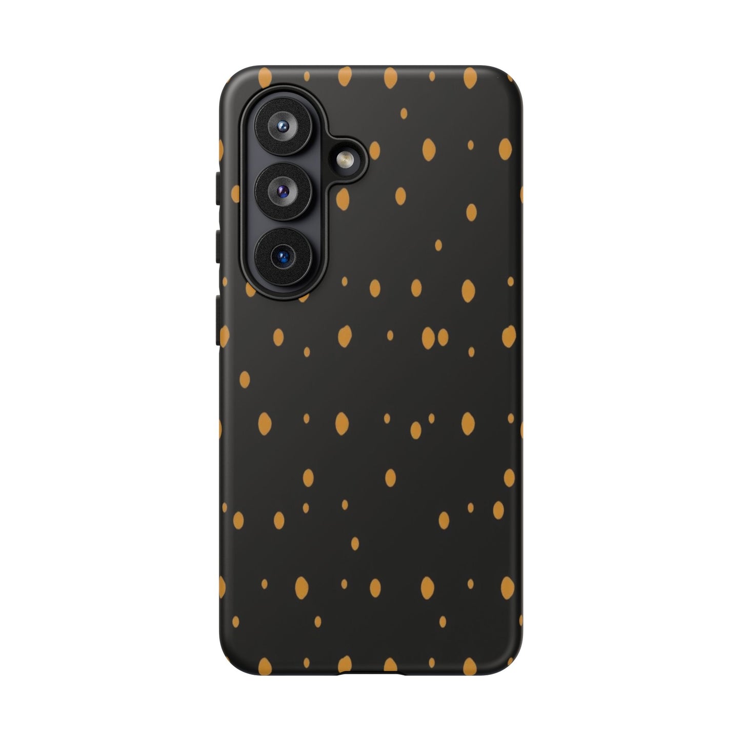 Black & Gold Dot Tough Phone Case — Protective Sparkle Pattern
