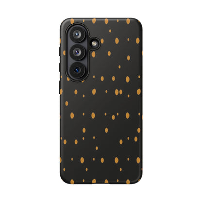 Black & Gold Dot Tough Phone Case — Protective Sparkle Pattern