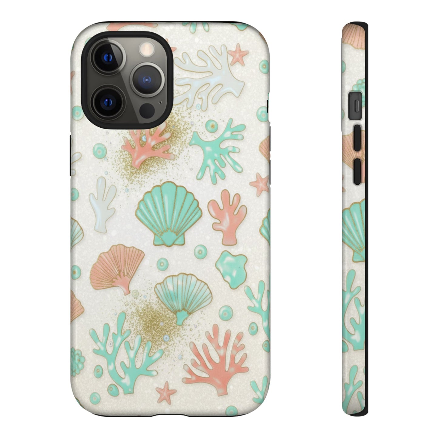 Seashell Coral Phone Case — Pastel Beach Shells Protective Tough Case