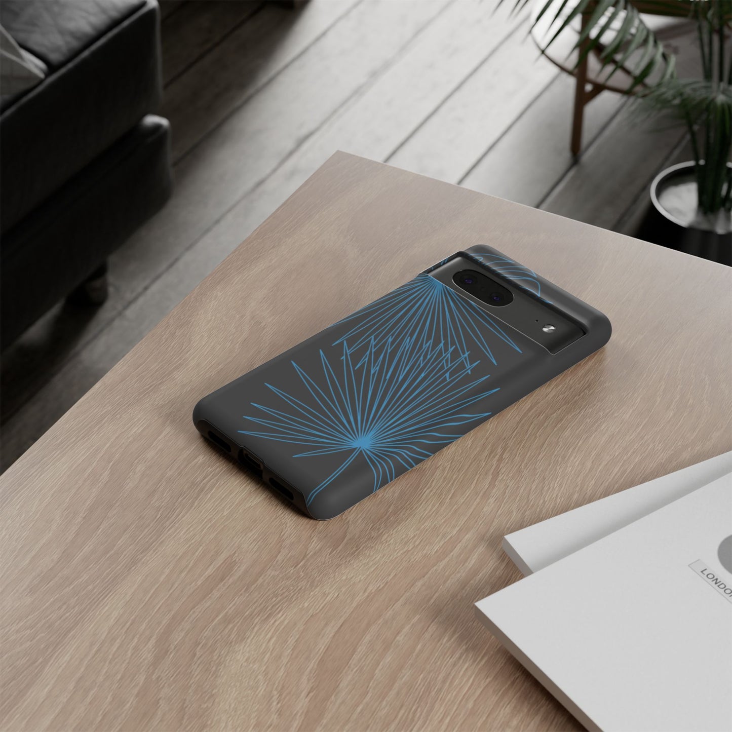 Blue Dandelion Burst Tough Phone Case — Protective Floral iPhone Cover