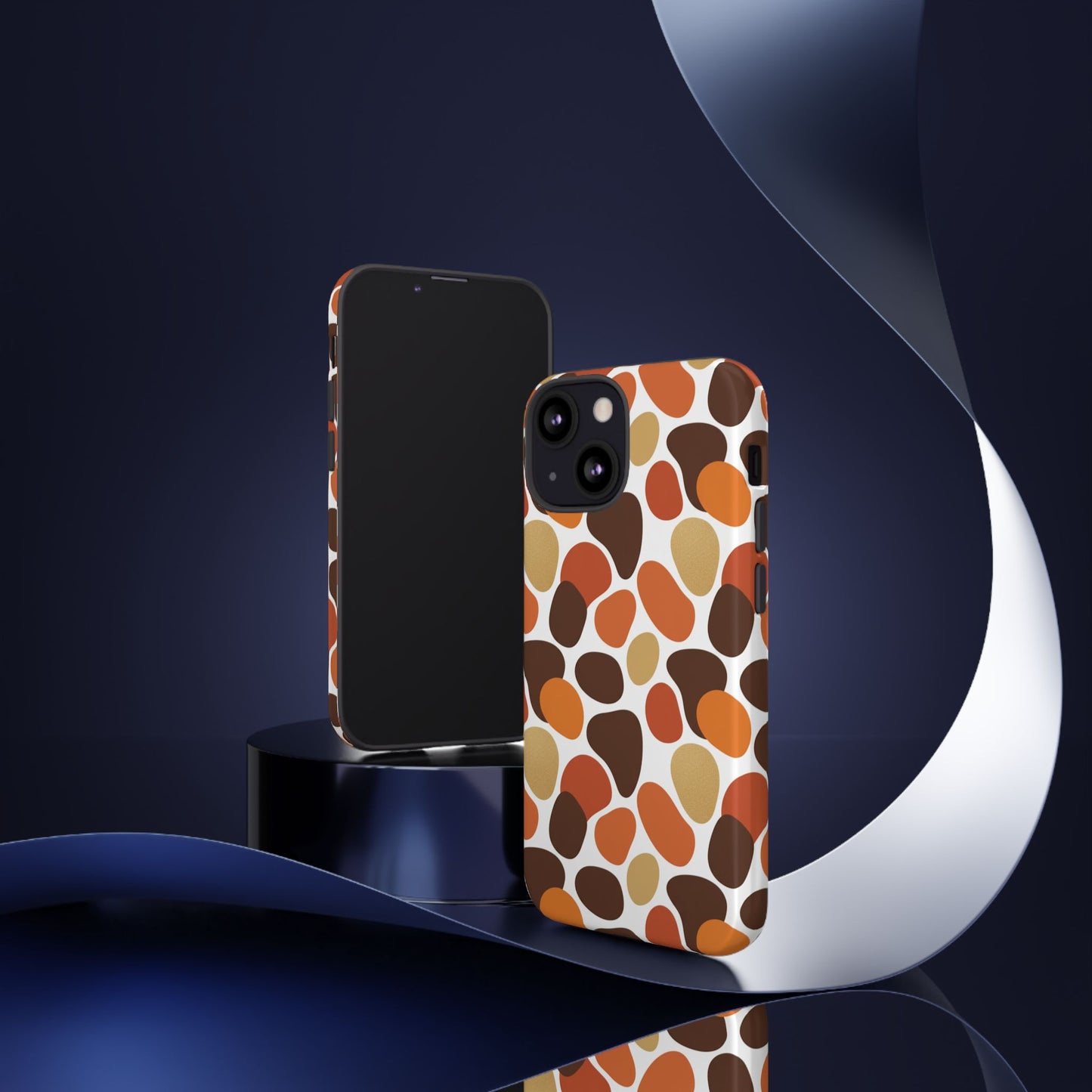 Phone Case — Retro Pebble Pattern in Warm Autumn Colors