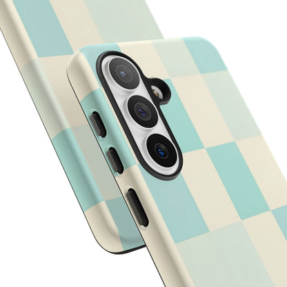Pastel Checkerboard Tough Case – Mint & Cream Protective Phone Cover