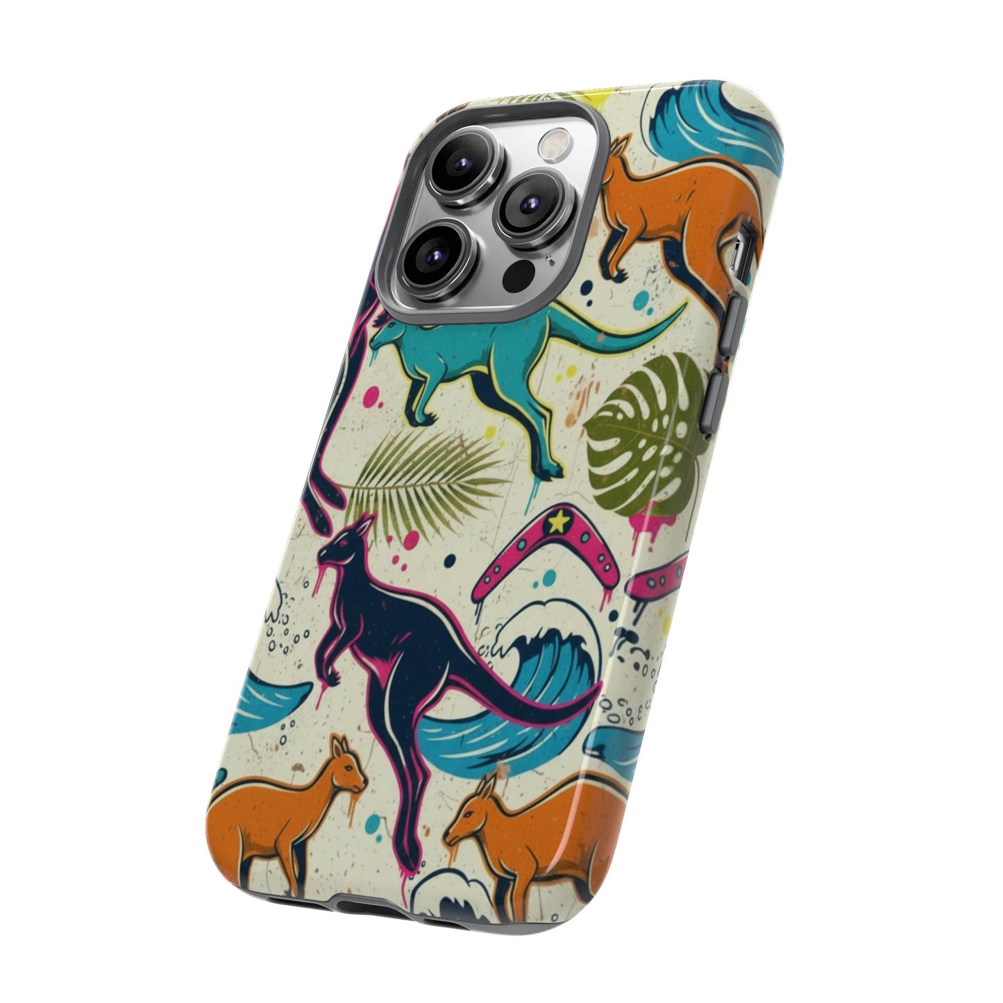 Tough Cases — Colorful Surfing Kangaroo Phone Case