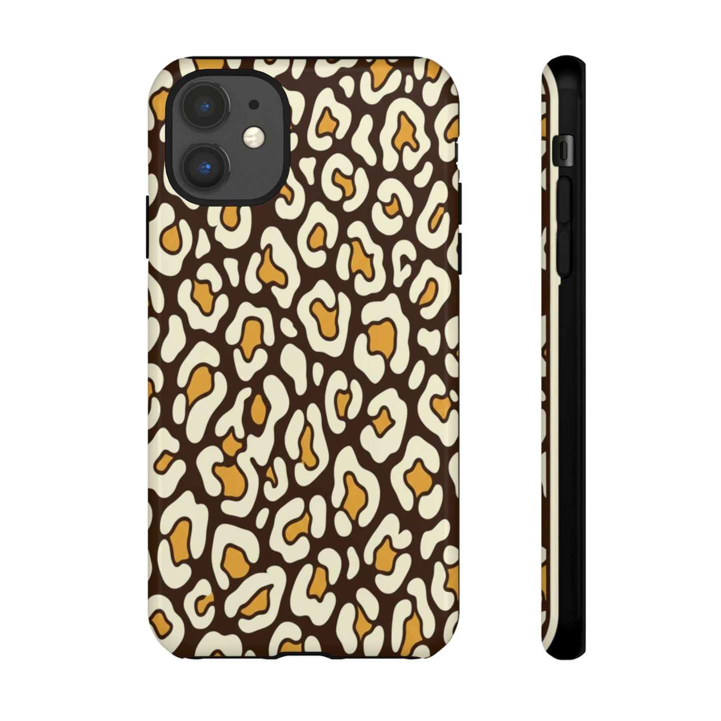 Leopard Print Tough Phone Case — Durable Protective iPhone Cover