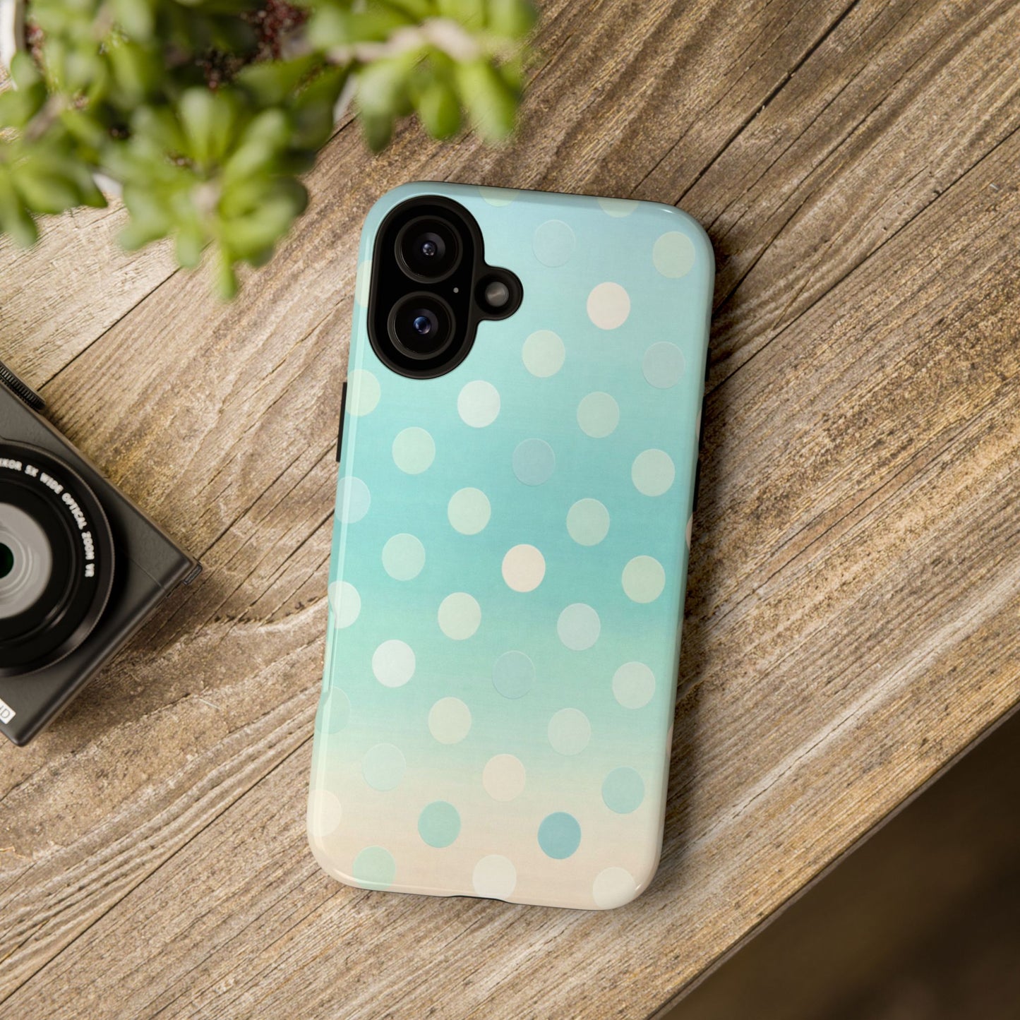 Abstract Palm Tough Phone Case — Minimal Coastal Blue Protective Cover