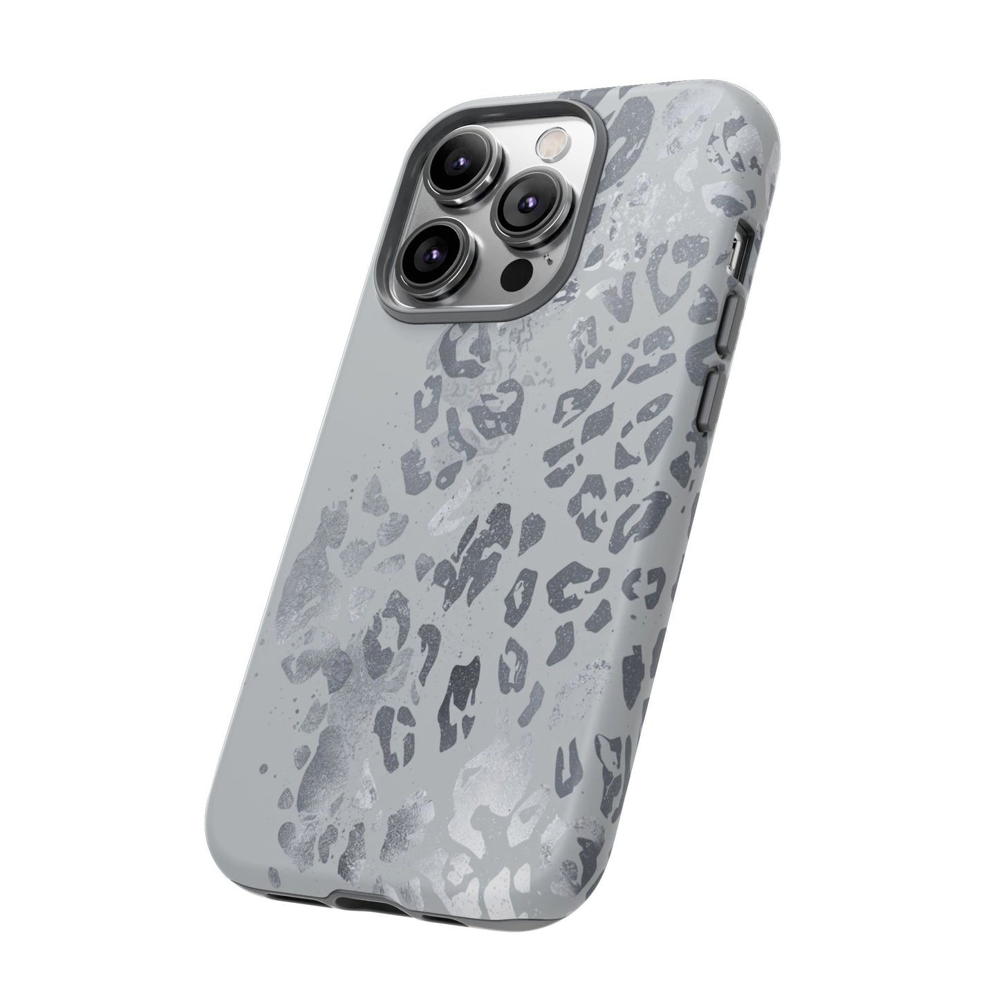 Gray Leopard Print Tough Phone Case