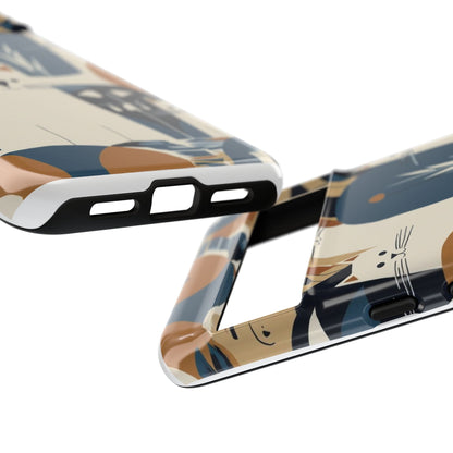 Cat Pattern Phone Case – Retro Abstract Cats Protective iPhone Cover