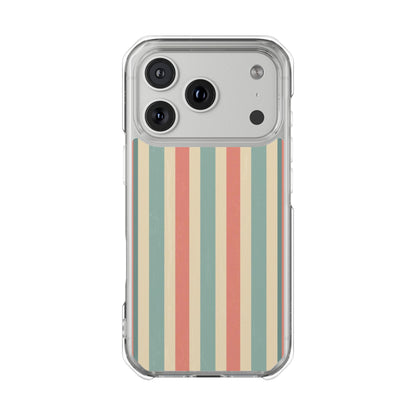 Retro Stripe Clear Magnetic Phone Case