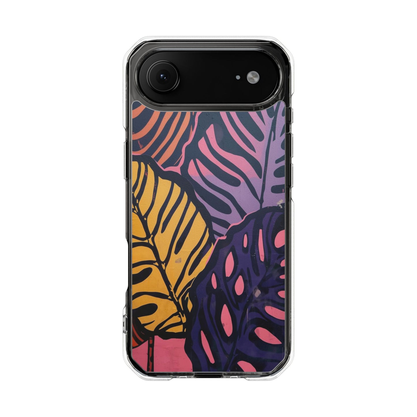 Clear Magnetic Phone Case — Tropical Leaf Art Impact Protection