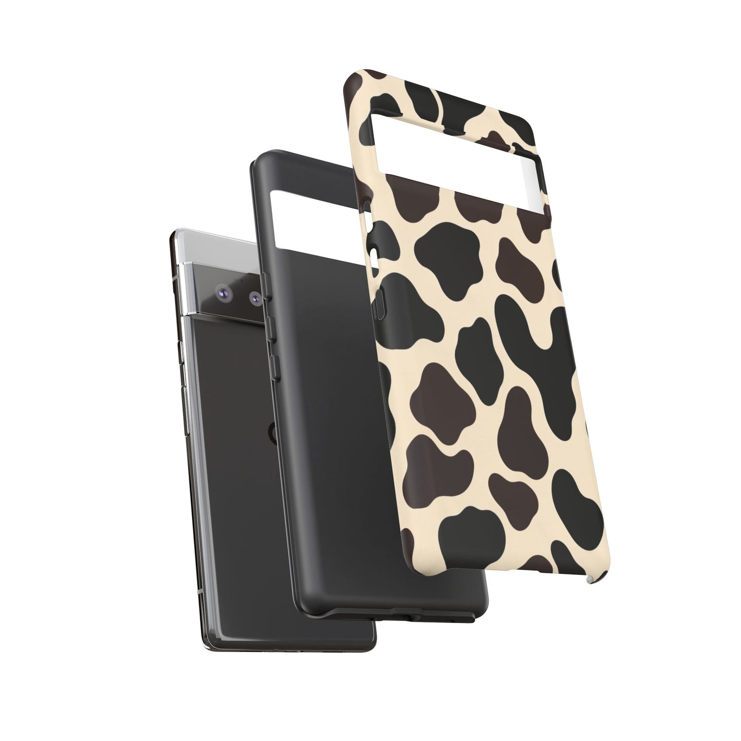 Cow Print Phone Case — Black & Cream Protective  Case
