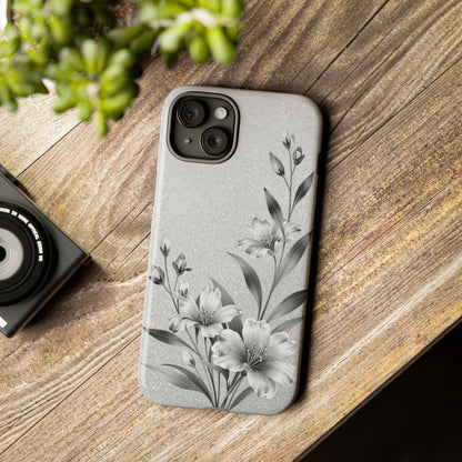 Floral Monochrome Phone Case — Elegant Black & White Lily Design