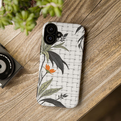 Floral Woven Tough Phone Case — Protective Botanical iPhone Cover