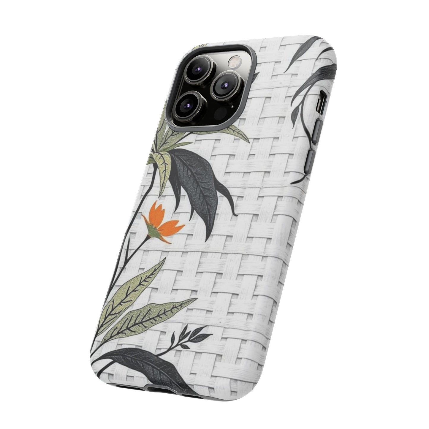 Floral Woven Tough Phone Case — Protective Botanical iPhone Cover