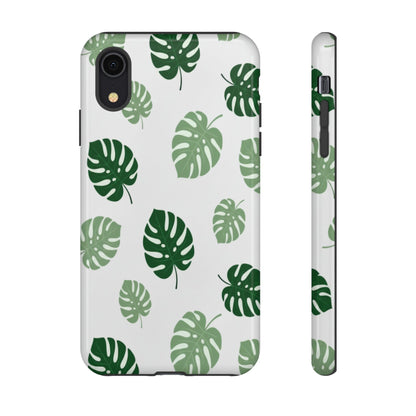 Monstera Leaf Phone Case — Tropical Green Pattern Tough Case