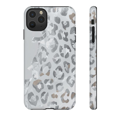 Silver Leopard Tough Phone Case