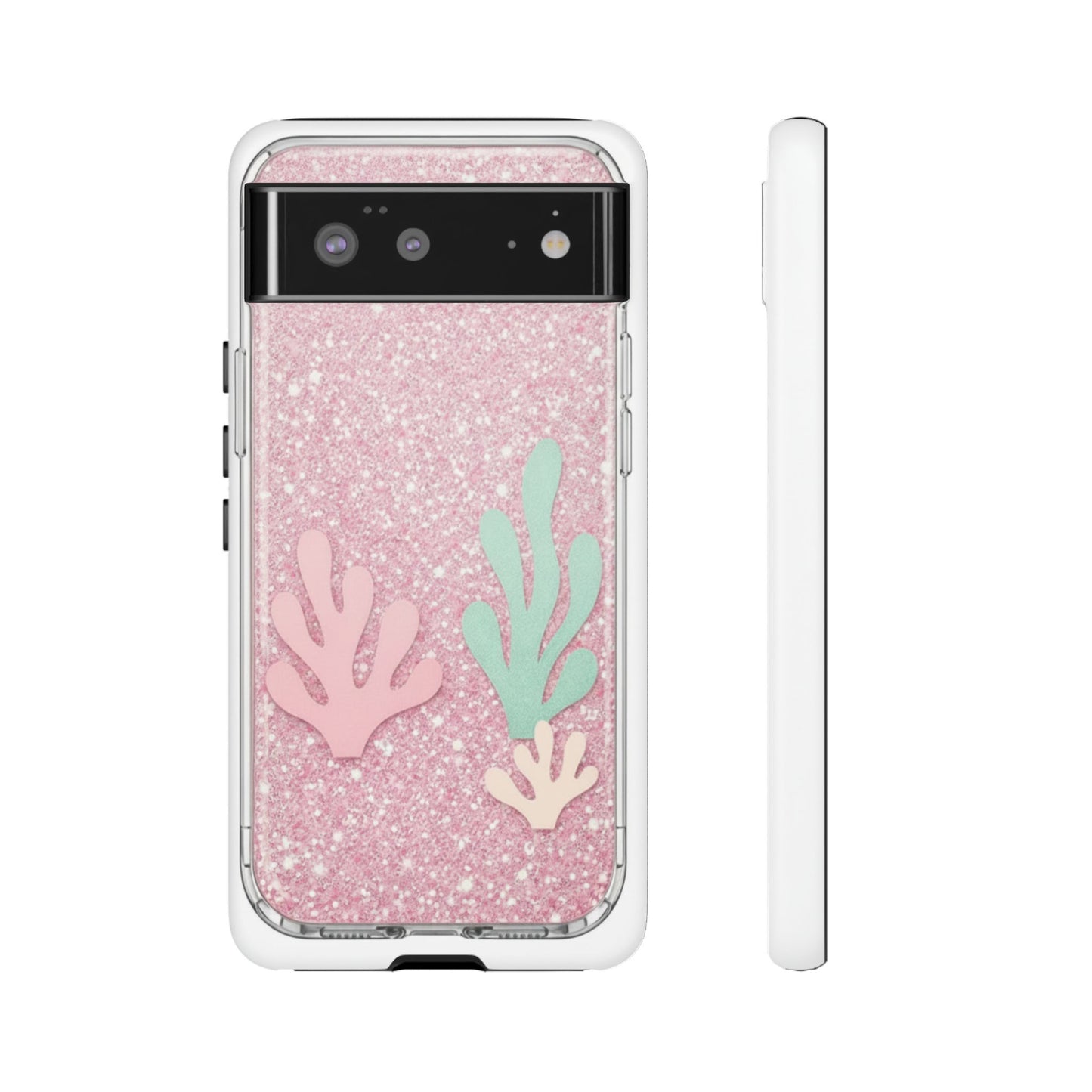Pink Glitter Seaweed Tough Case - Sparkle Protective Phone Cover