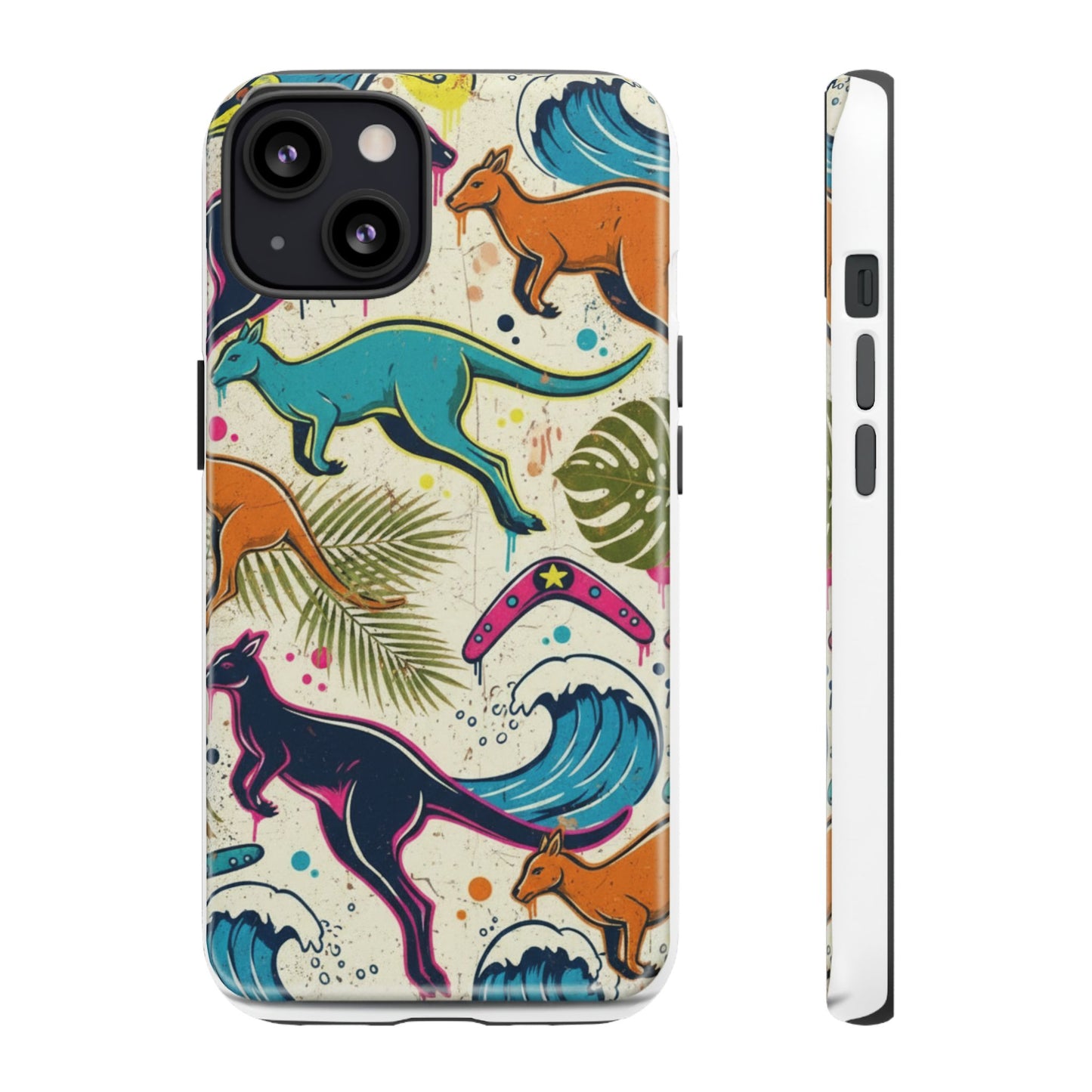 Tough Cases — Colorful Surfing Kangaroo Phone Case
