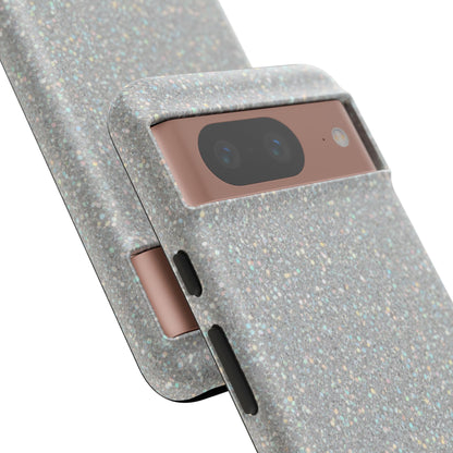 Glitter Silver Tough Phone Case — Sparkling Protective Phone Case