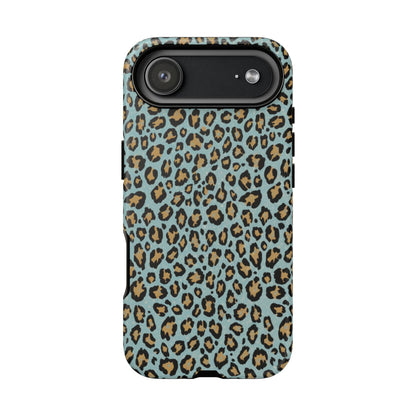 Leopard Print Tough Phone Case - Blue Cheetah Protective Cover