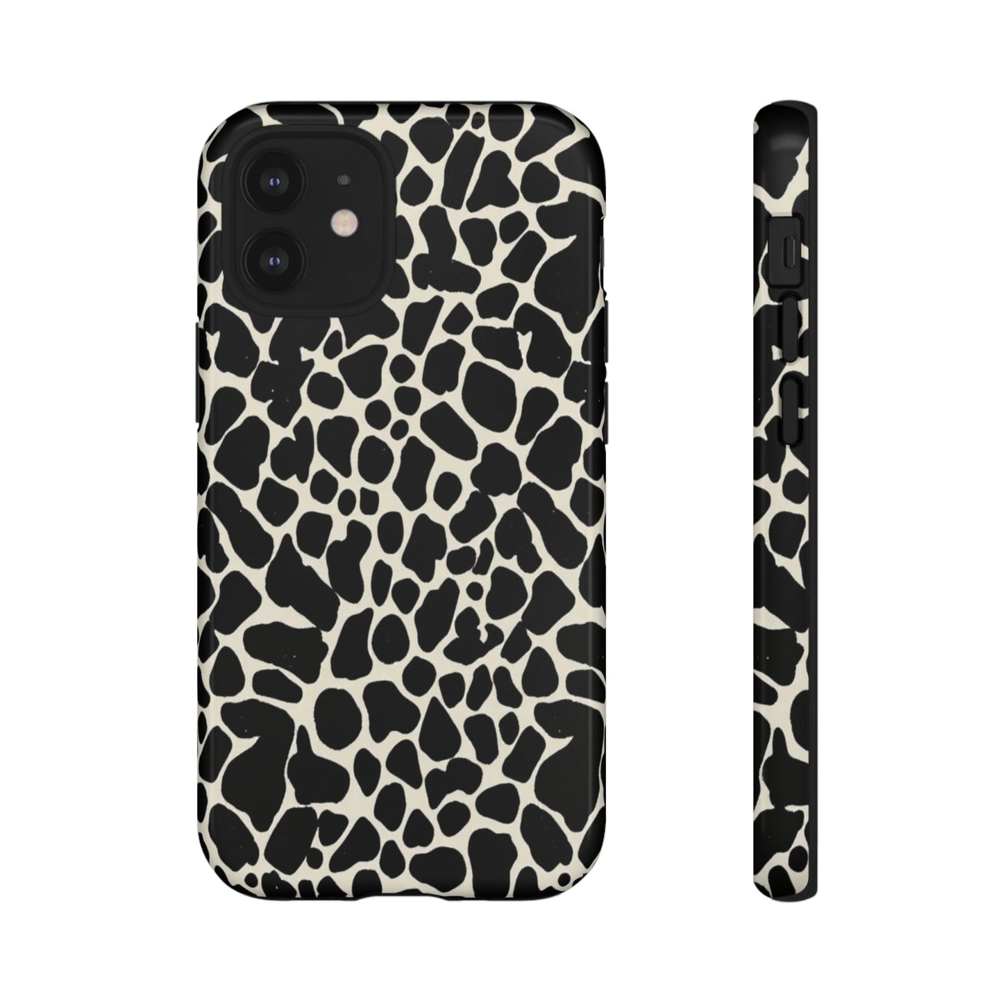 Black and White Cowhide Phone Case — Protective Tough Case