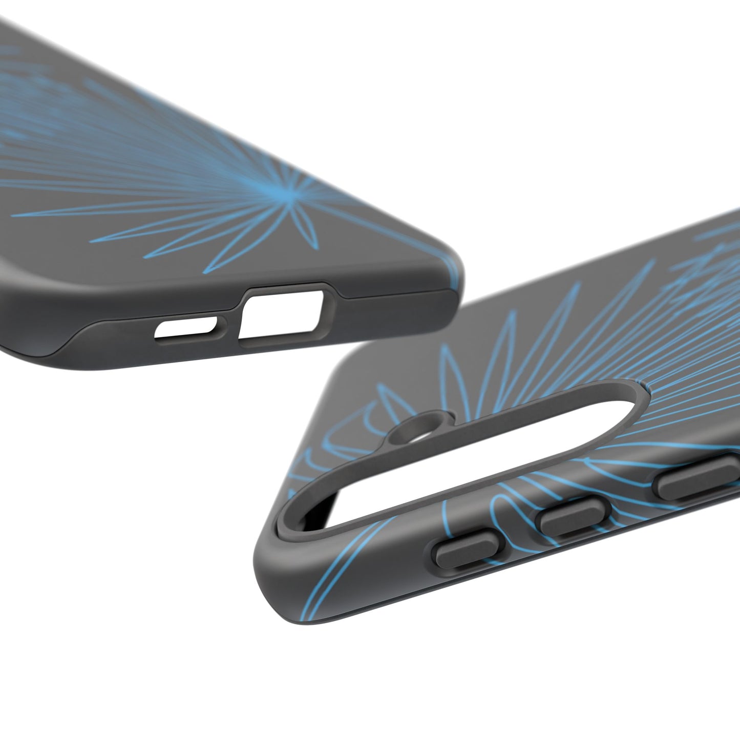 Blue Dandelion Burst Tough Phone Case — Protective Floral iPhone Cover