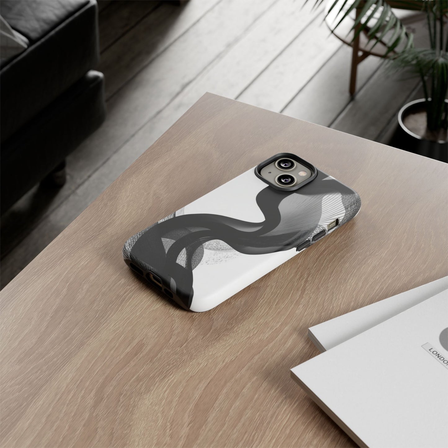 Phone Case — Monochrome Abstract Protective Cover