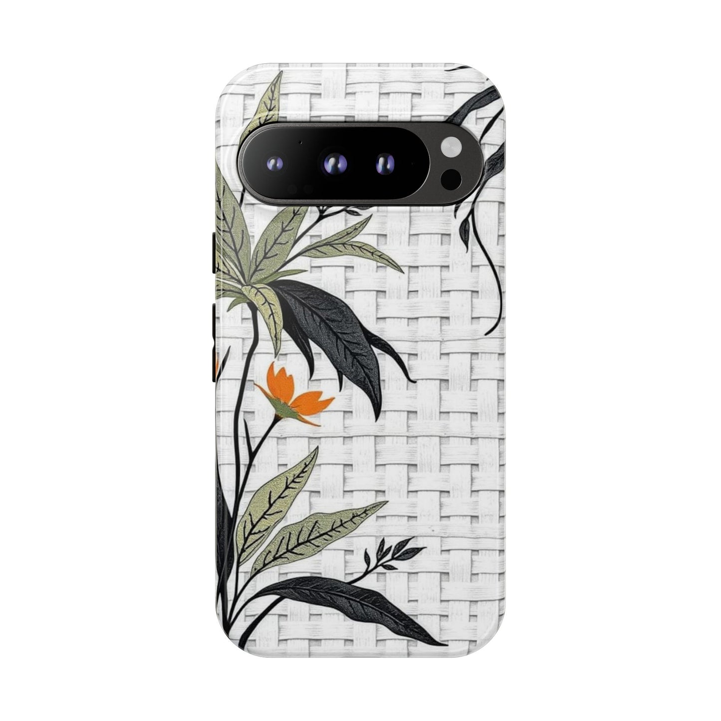 Floral Woven Tough Phone Case — Protective Botanical iPhone Cover