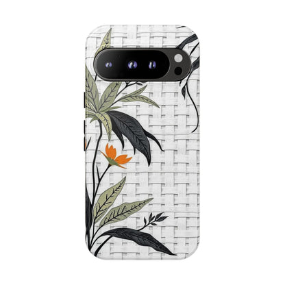 Floral Woven Tough Phone Case — Protective Botanical iPhone Cover