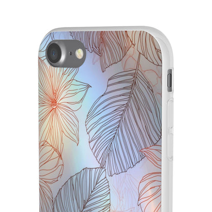 Floral Holographic Phone Case — Iridescent Leaves & Flowers Flexi Case