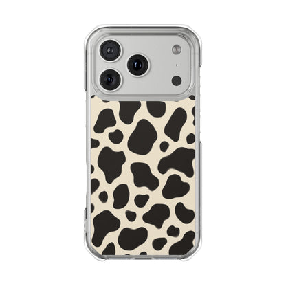 Cow Print Clear Magnetic Phone Case — Impact-Resistant Stylish Protection