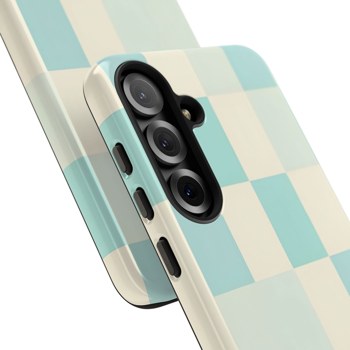 Pastel Checkerboard Tough Case – Mint & Cream Protective Phone Cover