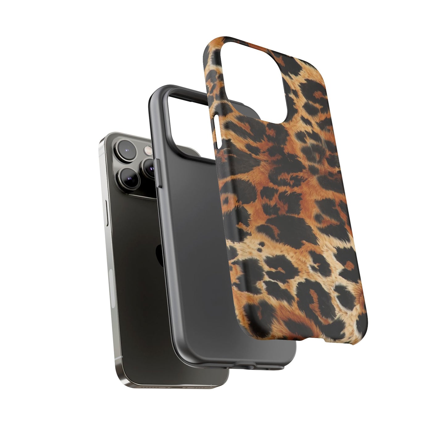 Leopard Print Tough Phone Case – Rugged Protective iPhone Cover