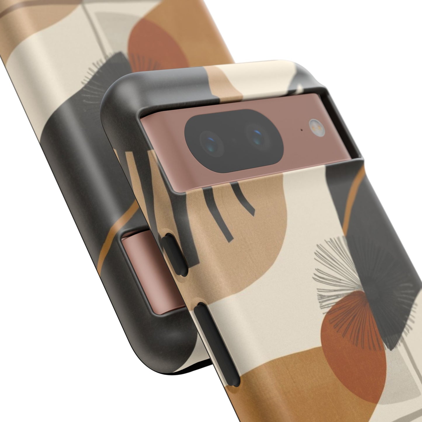 Abstract Earth Tone Phone Case — Mid-Century Minimalist Tough Case