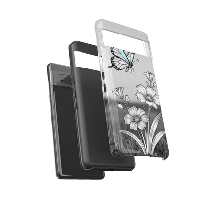 Butterfly & Wildflower Tough Phone Case — Durable Floral Phone Cover