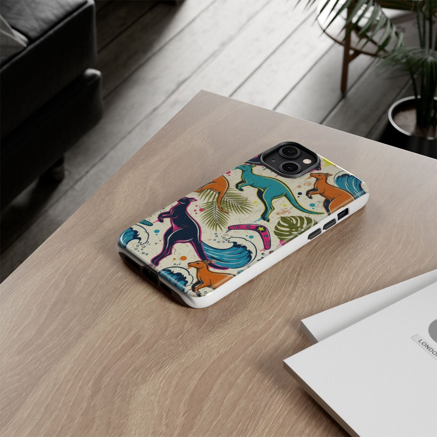 Tough Cases — Colorful Surfing Kangaroo Phone Case