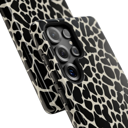 Black and White Cowhide Phone Case — Protective Tough Case