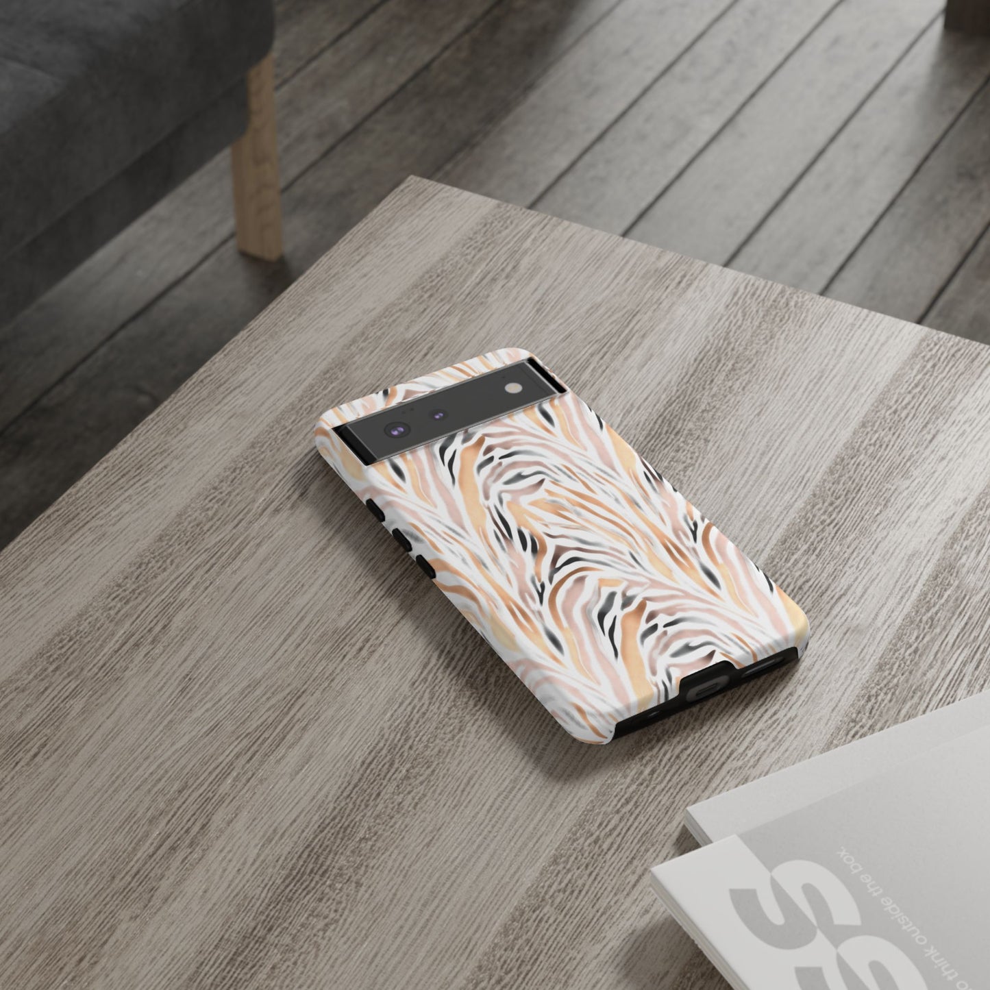 Tough Case — Neutral Watercolor Tiger Stripe Phone Case