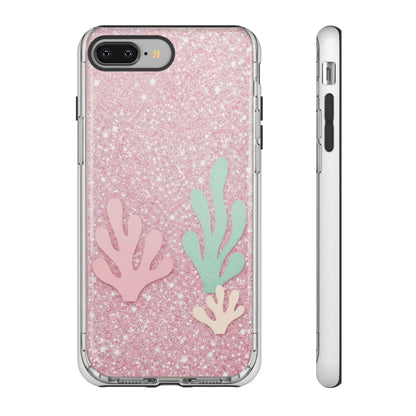 Pink Glitter Seaweed Tough Case - Sparkle Protective Phone Cover