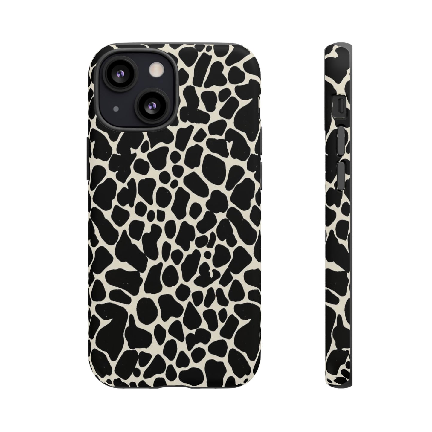 Black and White Cowhide Phone Case — Protective Tough Case
