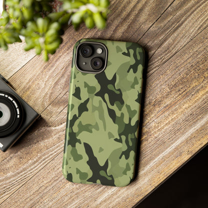 Camo Tough Phone Case — Military Green Protective iPhone Cover