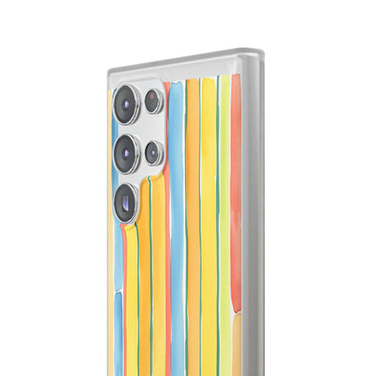 Watercolor Stripe Phone Case — Bright Pastel Vertical Stripes Protective Flexi Case