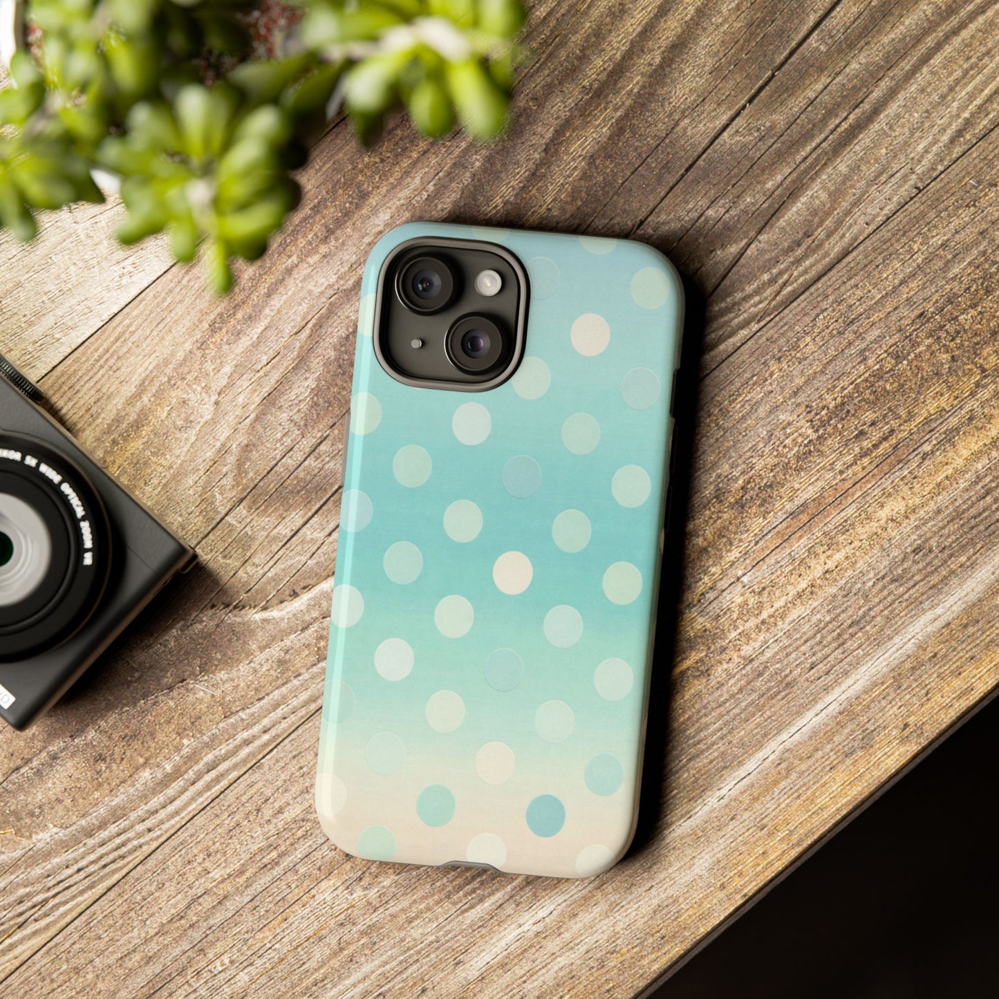 Abstract Palm Tough Phone Case — Minimal Coastal Blue Protective Cover