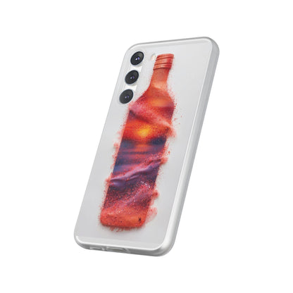 Galaxy Bottle Phone Case — Abstract Cosmic Beverage Design Flexible Case