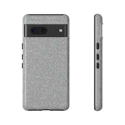 Glitter Silver Tough Phone Case — Sparkling Protective Phone Case
