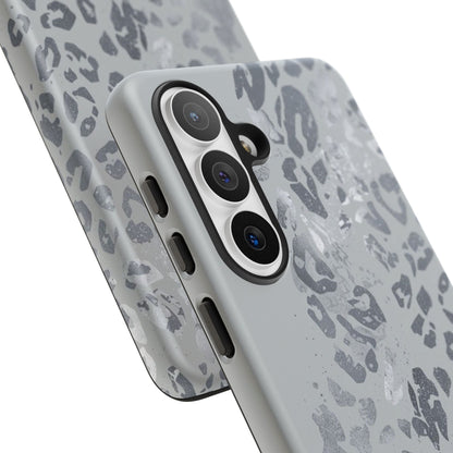 Gray Leopard Print Tough Phone Case