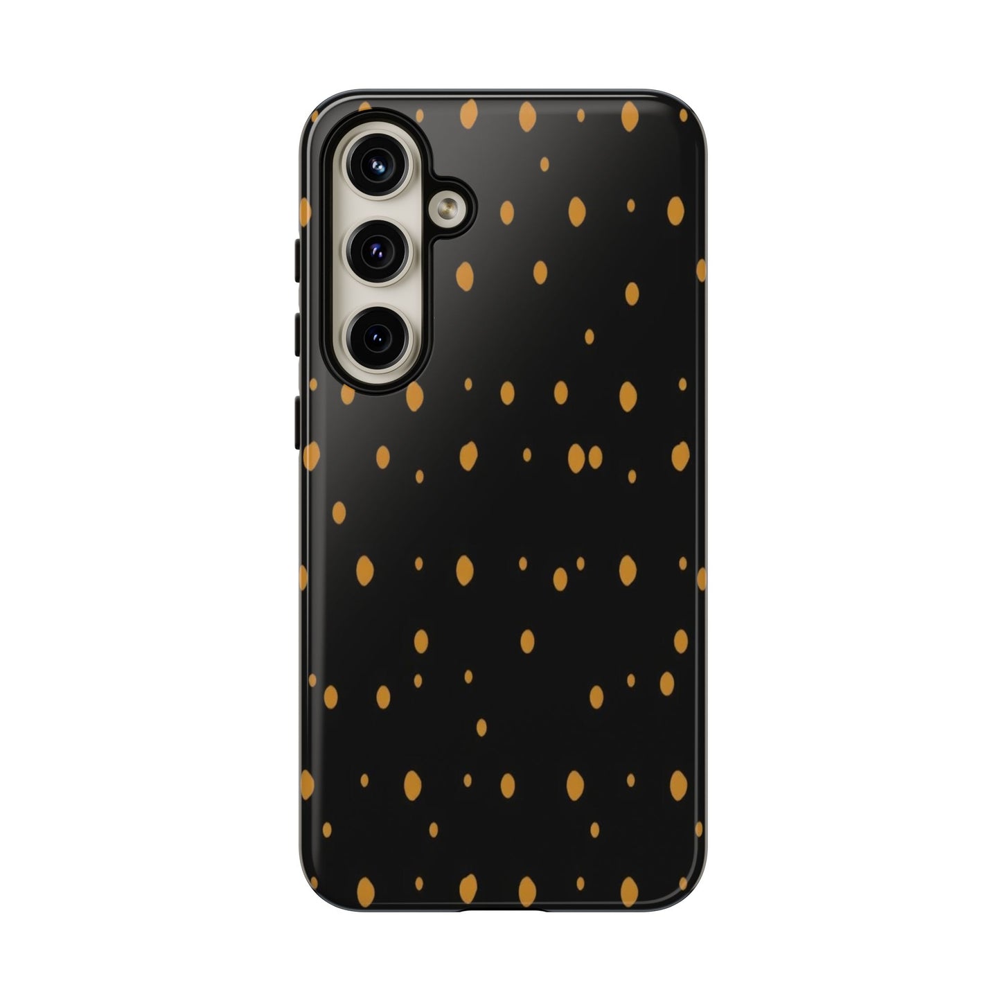 Black & Gold Dot Tough Phone Case — Protective Sparkle Pattern