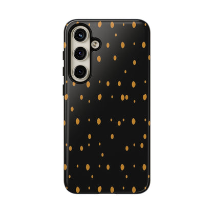 Black & Gold Dot Tough Phone Case — Protective Sparkle Pattern